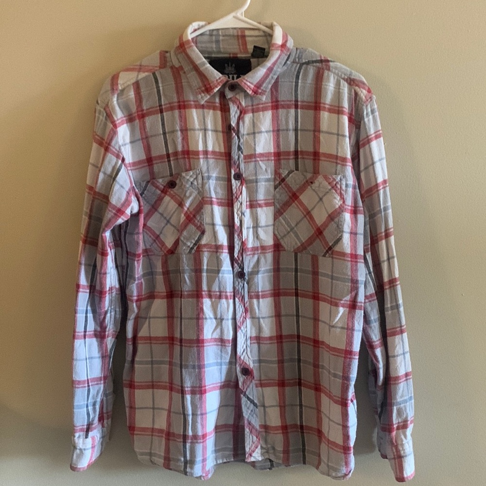 Size Small, White and Red Flannel